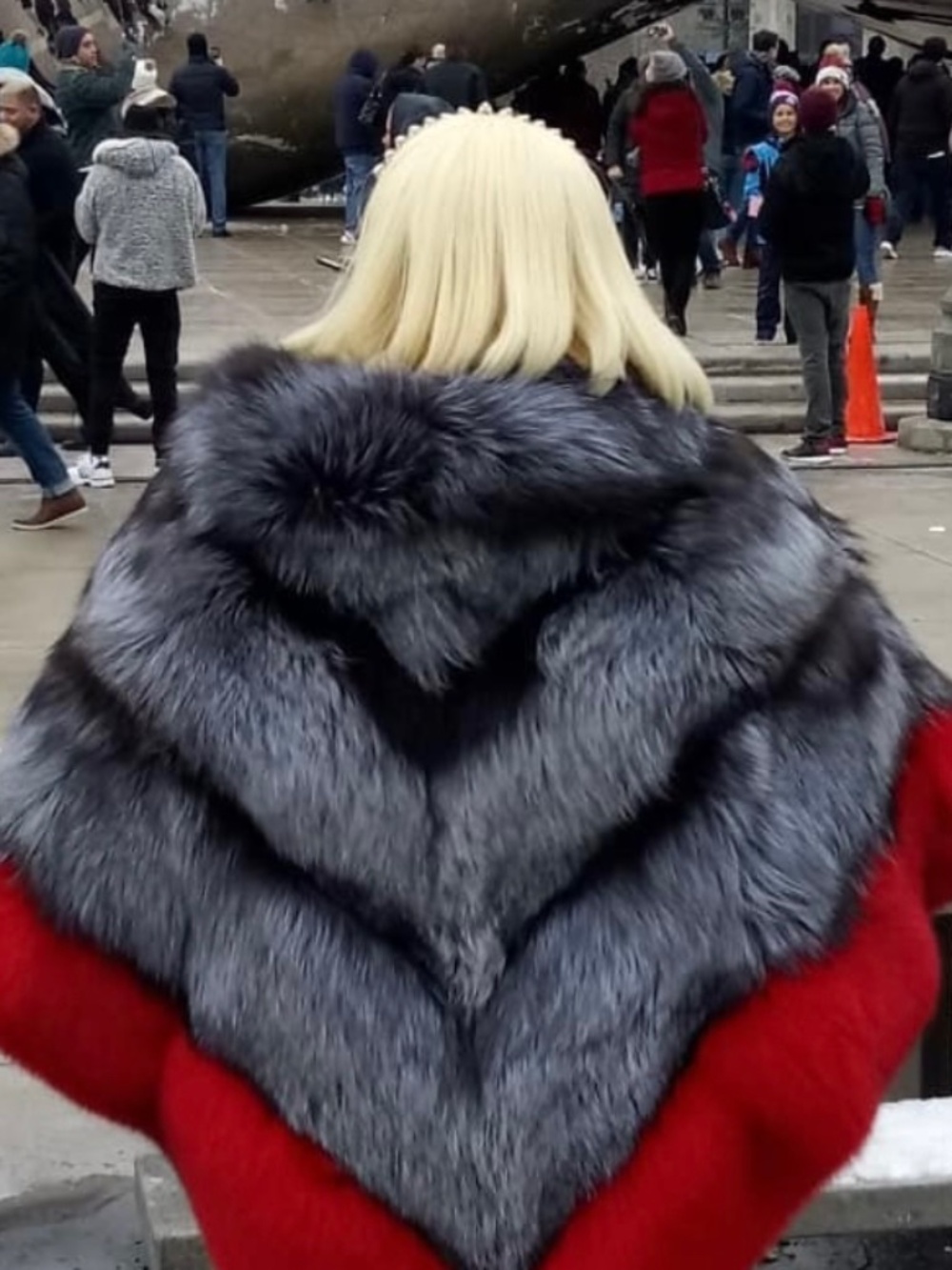 Fox fur poncho